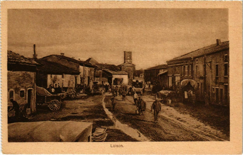 Carte postale ancienne Loison - Rue - Street Scene à Loison