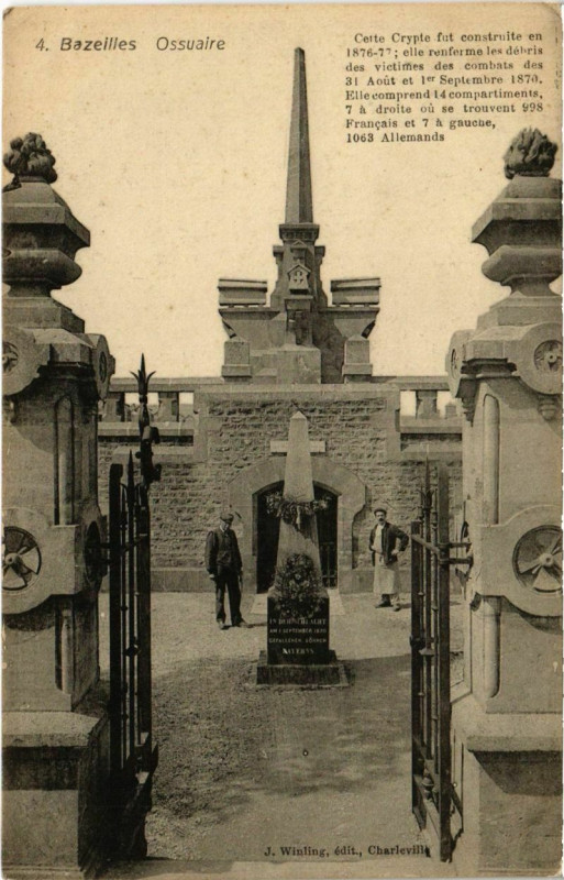 Carte postale ancienne Bazeilles - Ossuaire