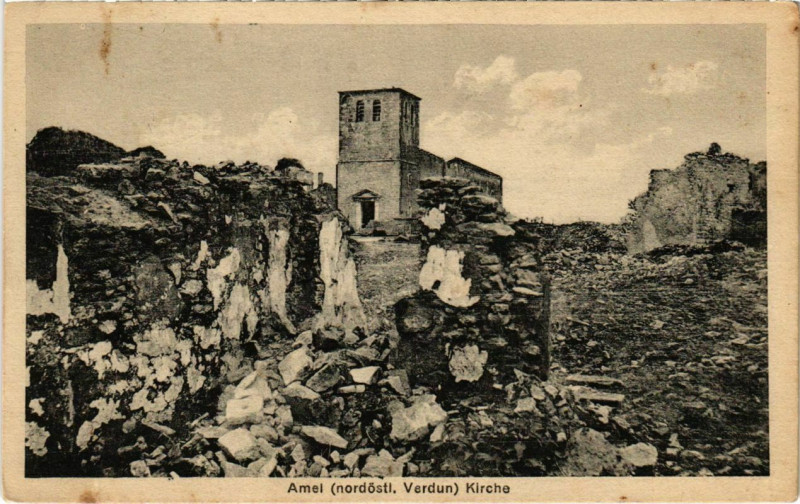 Carte postale ancienne Amel-sur-l'Etang - Amel - L'Eglise - Kirche - Ruines à Amel-sur-l'Étang