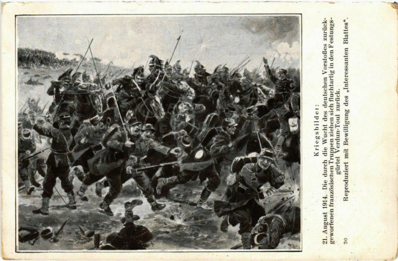 Carte postale ancienne Military - Verdun-Toul Zuruck - 1914 à Verdun