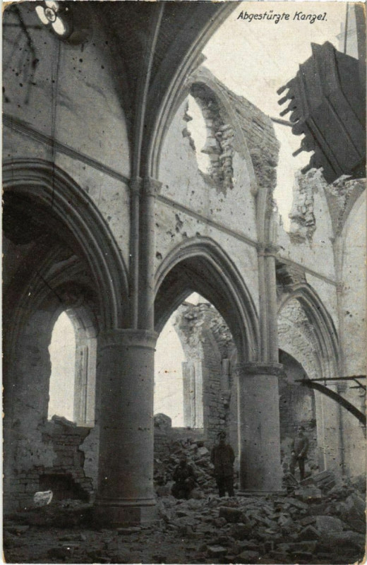 Carte postale ancienne Rouvres - Vor Verdun - L'Eglise - Kirche - Ruines à Verdun