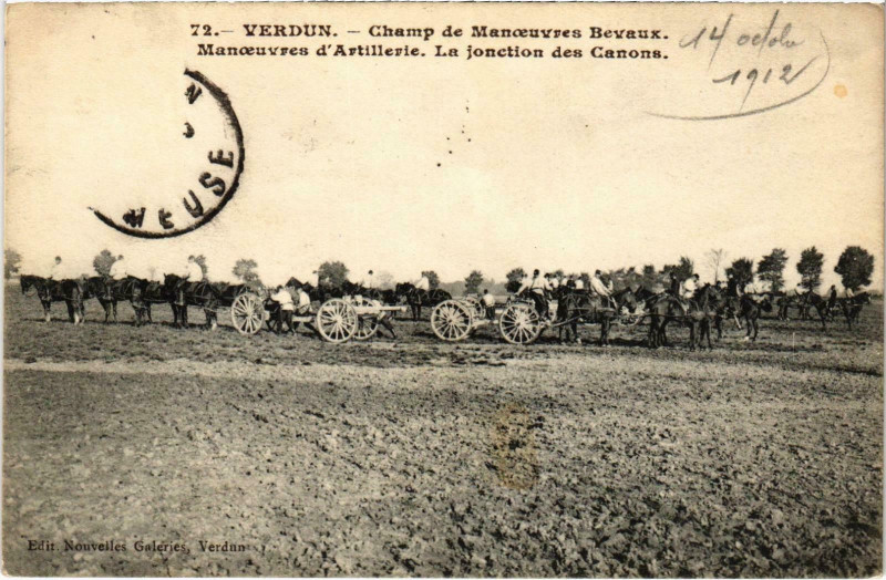 Carte postale ancienne Militaire Verdun - Champ de Manoeuvres Bevaux à Verdun