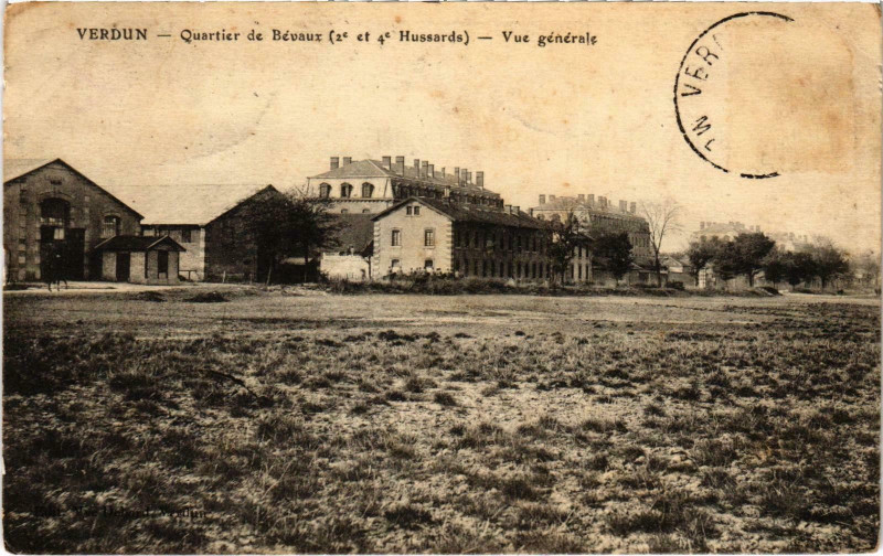 Carte postale ancienne Militaire Verdun - Quartier de Bévaux - Vue générale à Verdun