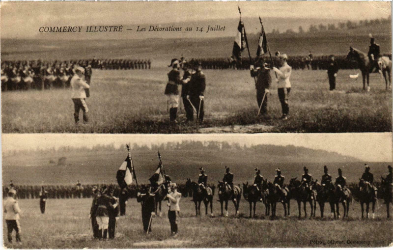 Carte postale ancienne Militaire Commercy - Décorations au 14 Juillet à Commercy
