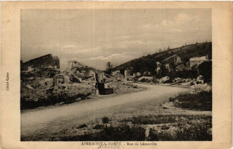 Carte postale ancienne Apremont la Forét - Rue de Lérouville à Apremont-la-Forêt