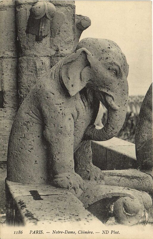 Carte postale ancienne Notre-Dame, Chimère à Paris 4e