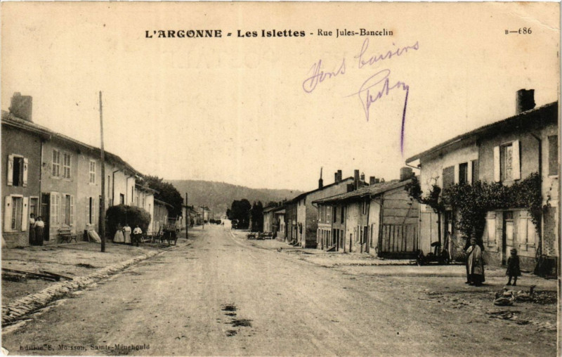 Carte postale ancienne L'Argonne - Les Islettes - Rue Jules-Bancelin aux Islettes