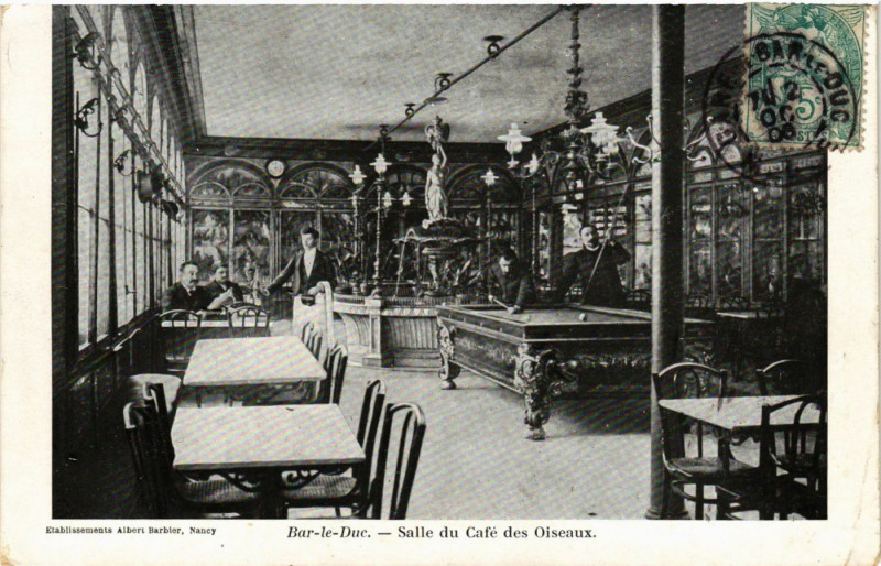 Carte postale ancienne Bar-le-Duc - Salle du Cafe des Oiseaux à Bar-le-Duc