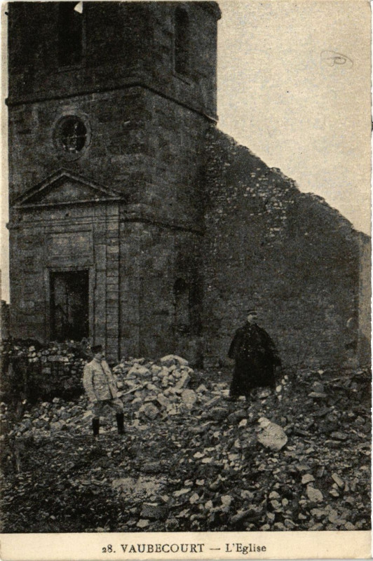 Carte postale ancienne Vaubecourt - L'Eglise à Vaubecourt