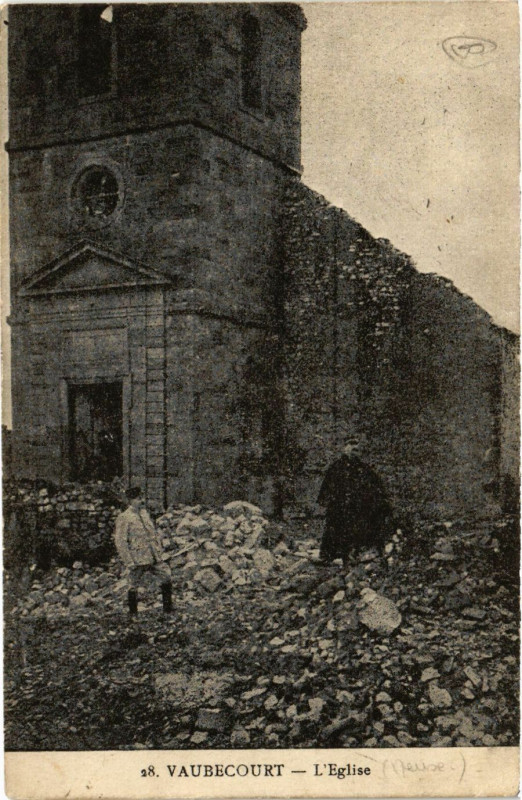 Carte postale ancienne Vaubecourt - L'Eglise à Vaubecourt