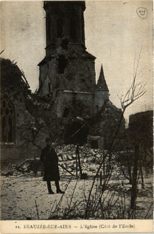 Carte postale ancienne Beauzee-sur-Aire - L'Eglise