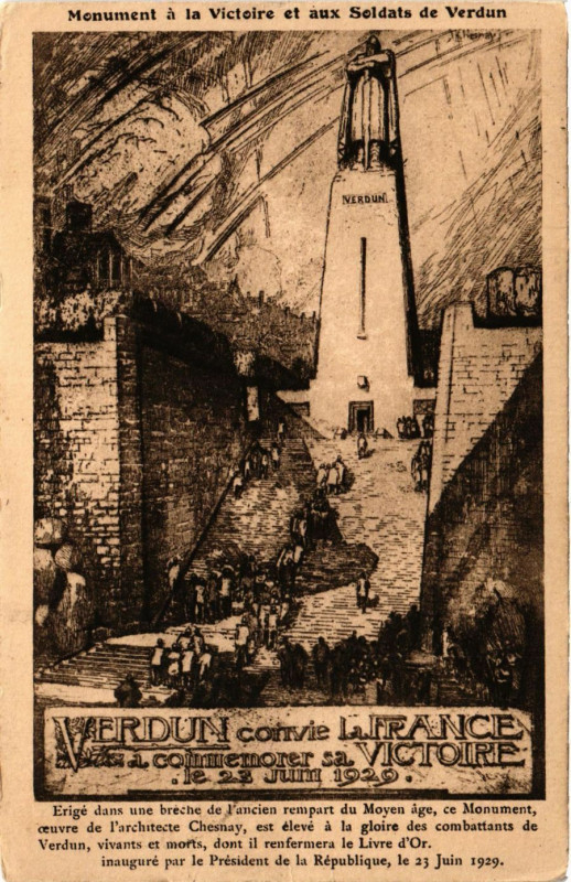 Carte postale ancienne Monument a la Victoire et aux Soldats de Verdun à Verdun