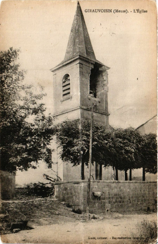 Carte postale ancienne Girauvoisin - L'Eglise à Girauvoisin