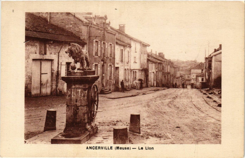 Carte postale ancienne Ancerville (Meuse) - Le Lion à Ancerville