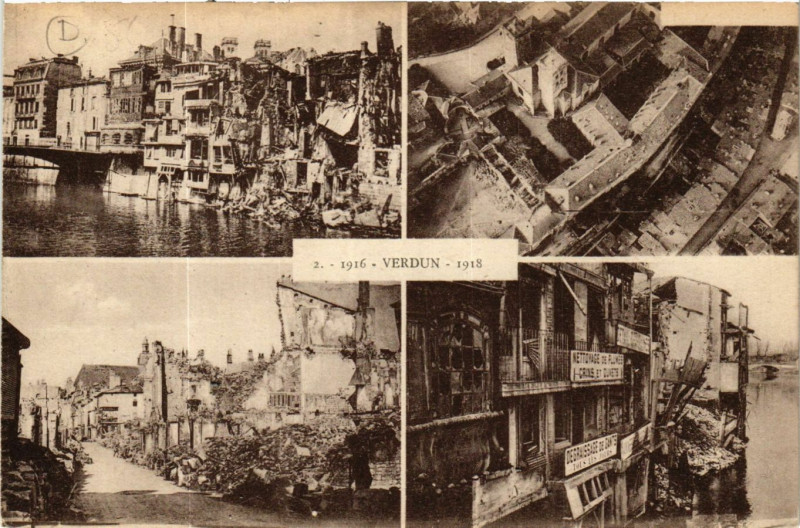 Carte postale ancienne 1916 - Verdun -1918 à Verdun