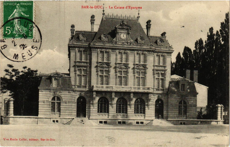 Carte postale ancienne Bar-le-Duc - La Caisse d'Epargne à Bar-le-Duc