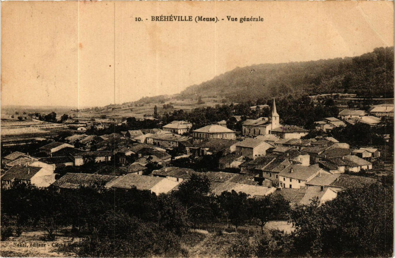 Carte postale ancienne Bréhéville (Meuse) - Vue générale à Bréhéville