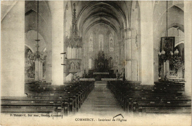 Carte postale ancienne Commercy - Intérieur de l'Eglise à Commercy