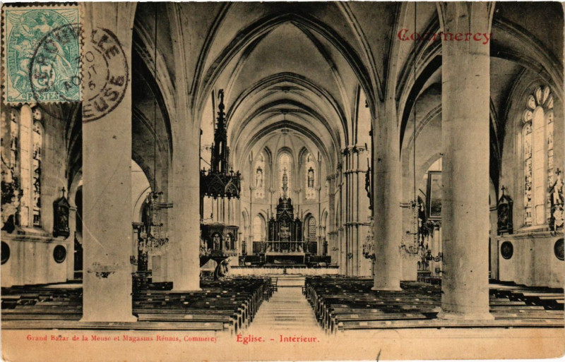 Carte postale ancienne Commercy - Eglise - Intérieur à Commercy
