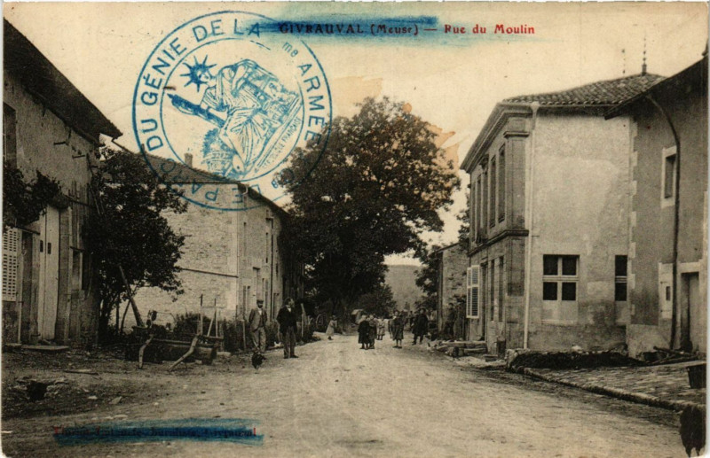 Carte postale ancienne Girauval (Meuse) - Rue du Moulin
