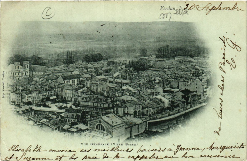 Carte postale ancienne Verdun , le ... - Vue Générale (Ville Basse) à Verdun