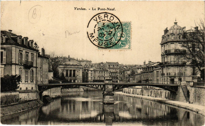 Carte postale ancienne Verdun - Le Pont-Neuf à Verdun