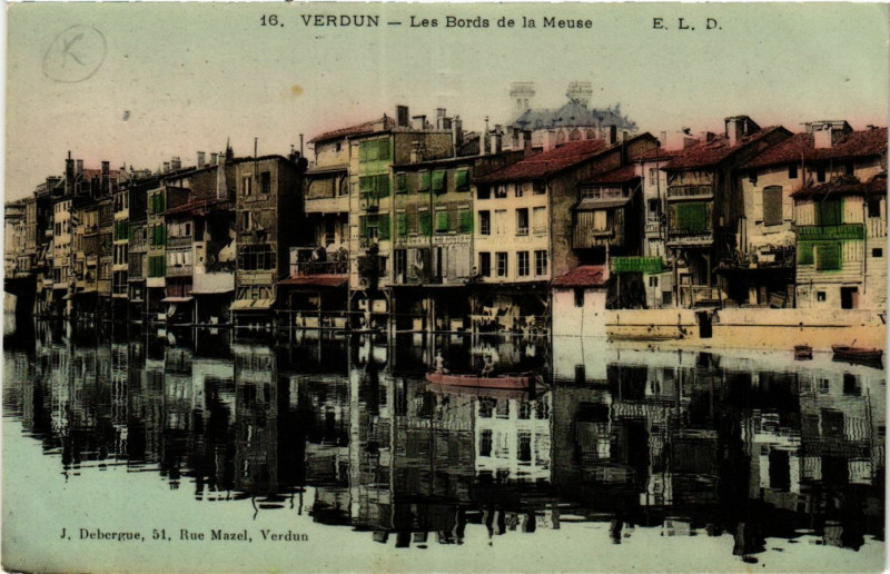 Carte postale ancienne Verdun - Les Bords de la Meuse à Verdun