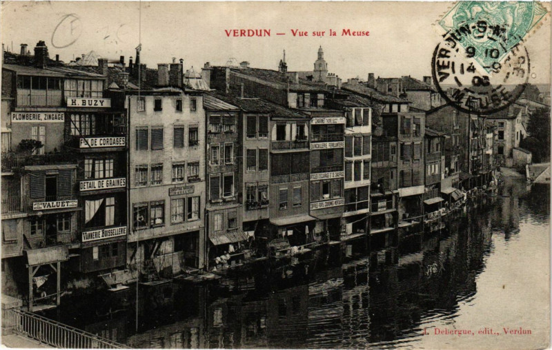 Carte postale ancienne Verdun - Vue sur la Meuse à Verdun