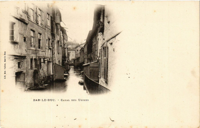 Carte postale ancienne Bar-le-Duc - Canal des Usines à Bar-le-Duc