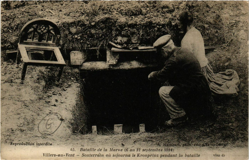 Carte postale ancienne Bataille de la Marne (du 6 au 12 sept.1914) - Villers -au-Vent...