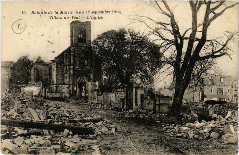 Carte postale ancienne Bataille de la Marne (du 6 au 12 sept.1914) - Villers -au-Vent...