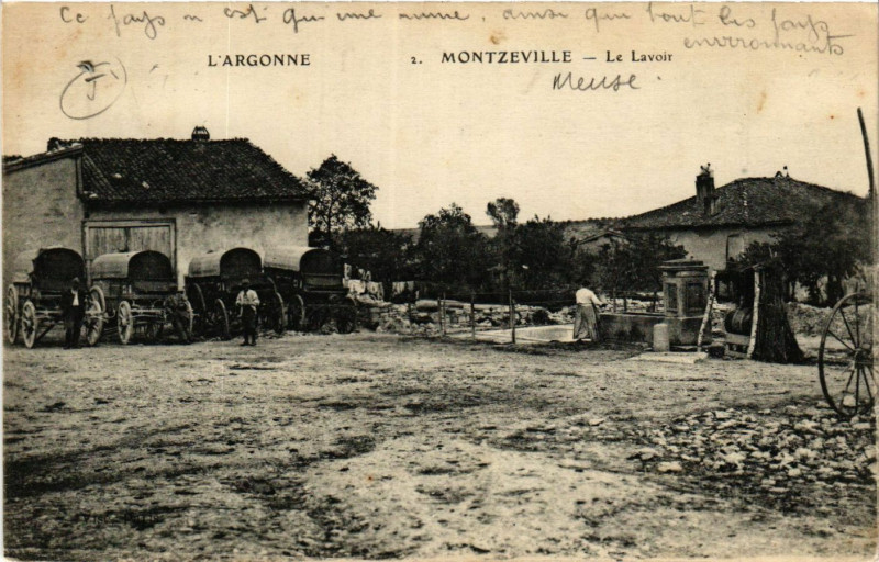 Carte postale ancienne L'Argonne - Montzeville - Le Lavoir à Montzéville