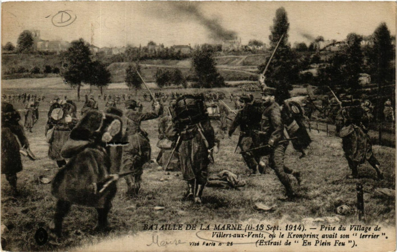 Carte postale ancienne Bataille de la ...- Prise du Village de Villers-aux-Vents ou le .. à Villers-aux-Vents