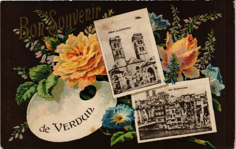 Carte postale ancienne Bon Souvenir de Verdun à Verdun