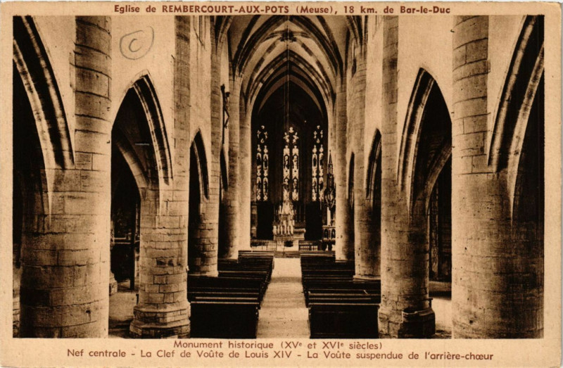 Carte postale ancienne Eglise de Rembercourt-aux-Pots (Meuse) 18 km de Bar-le-Duc à Bar-le-Duc