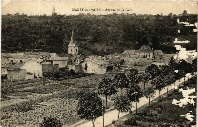 Carte postale ancienne Maxey-sur-Vaise -Avenue de la Gare à Maxey-sur-Vaise