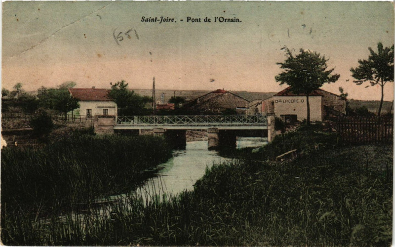 Carte postale ancienne Saint-Joire - Pont de l'Ornain à Saint-Joire