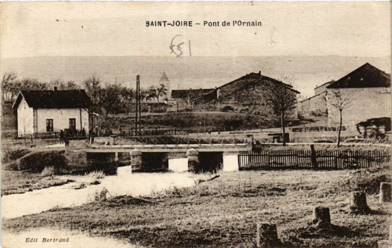 Carte postale ancienne Saint-Joire - Pont de l'Ornain à Saint-Joire