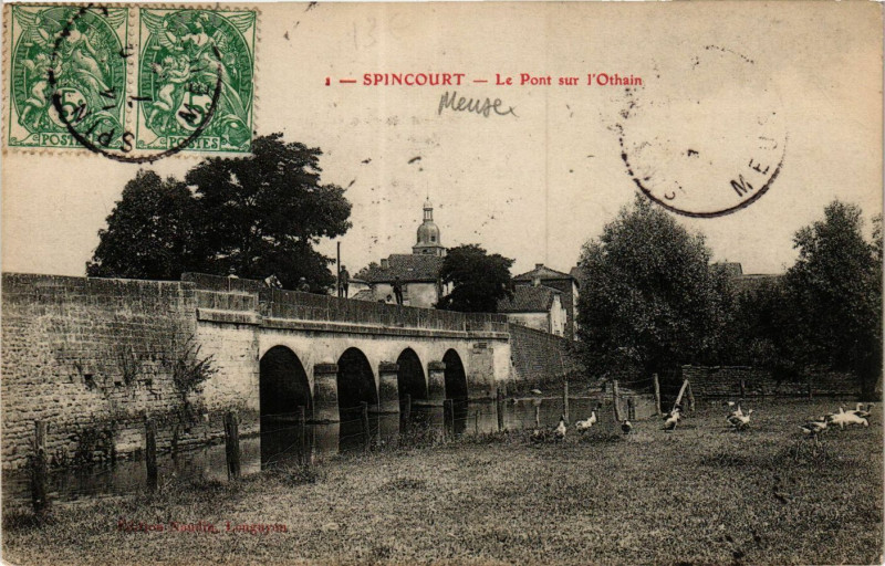 Carte postale ancienne Spincourt - Le Pont sur l'Othain à Spincourt