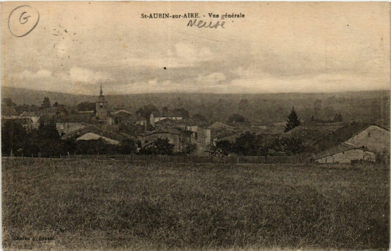 Carte postale ancienne Saint-Aubin-sur-Aire - Vue générale à Saint-Aubin-sur-Aire