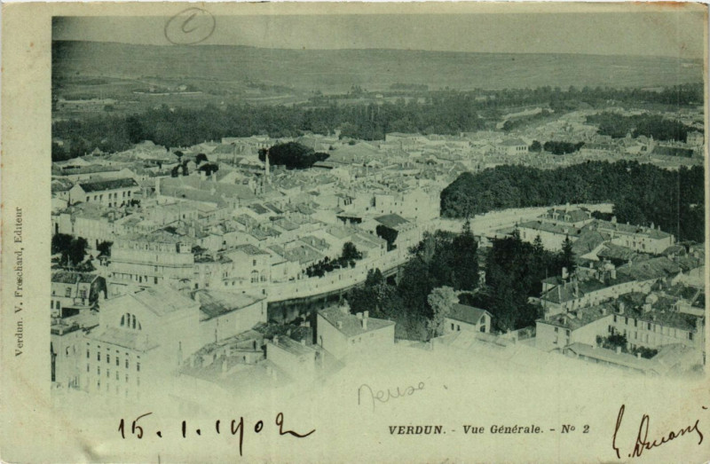 Carte postale ancienne Verdun - Vue Générale à Verdun