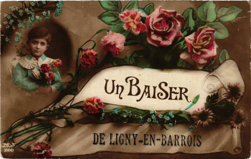 Carte postale ancienne Un Baiser De Ligny-en-Barrois à Ligny-en-Barrois