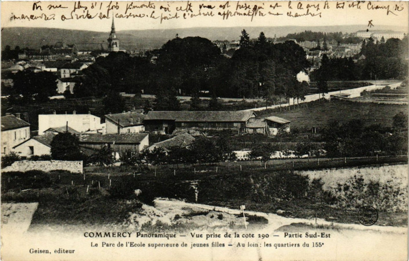 Carte postale ancienne Commercy - Vue prise de la cote à Commercy