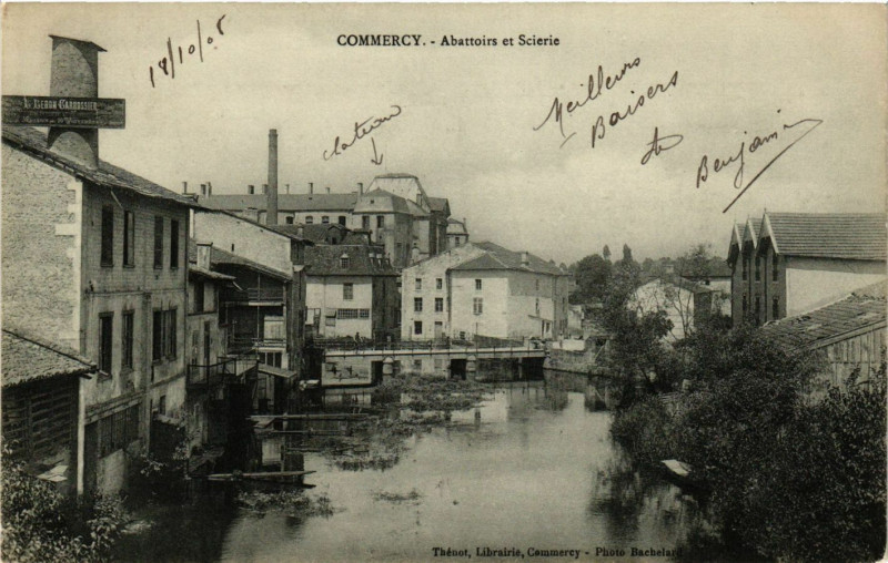 Carte postale ancienne Commercy - Abattoir et Scieire à Commercy