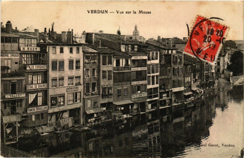 Carte postale ancienne Verdun - Vue sur la Meuse à Verdun