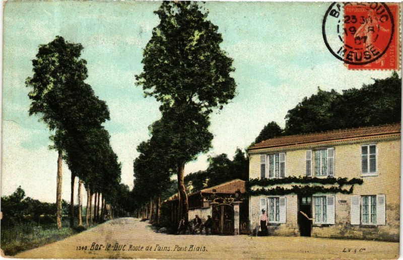 Carte postale ancienne Ed. Aqua 1340 Bar-le-Duc Route des Fains à Bar-le-Duc