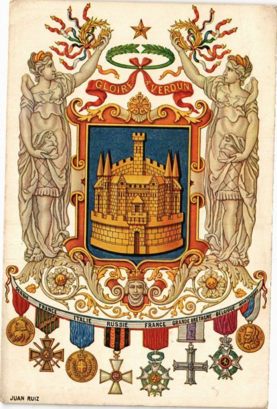 Carte postale ancienne Glorie á Verdun à Verdun