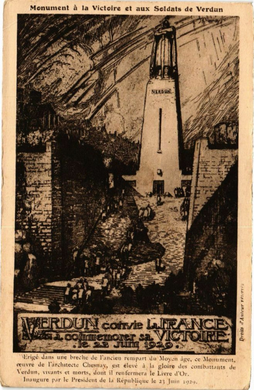 Carte postale ancienne Monument á la Victorie et aux Soldats de Verdun à Verdun