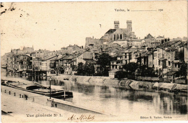 Carte postale ancienne Verdun - Vue générale à Verdun
