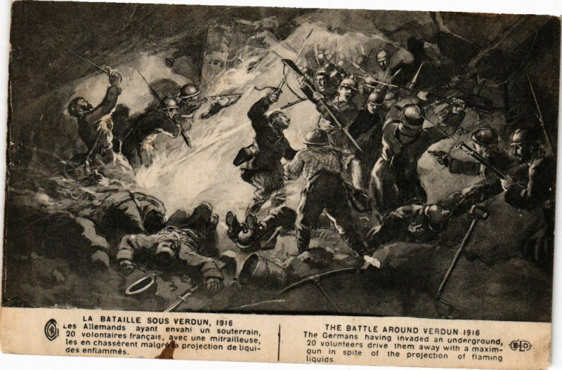 Carte postale ancienne La Bataille sous Verdun, 1916 à Verdun